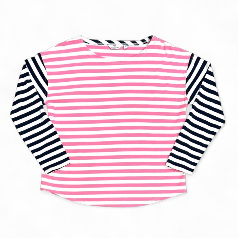 Vineyard Vines Pink and Navy Striped Top - Picture 6 of 15